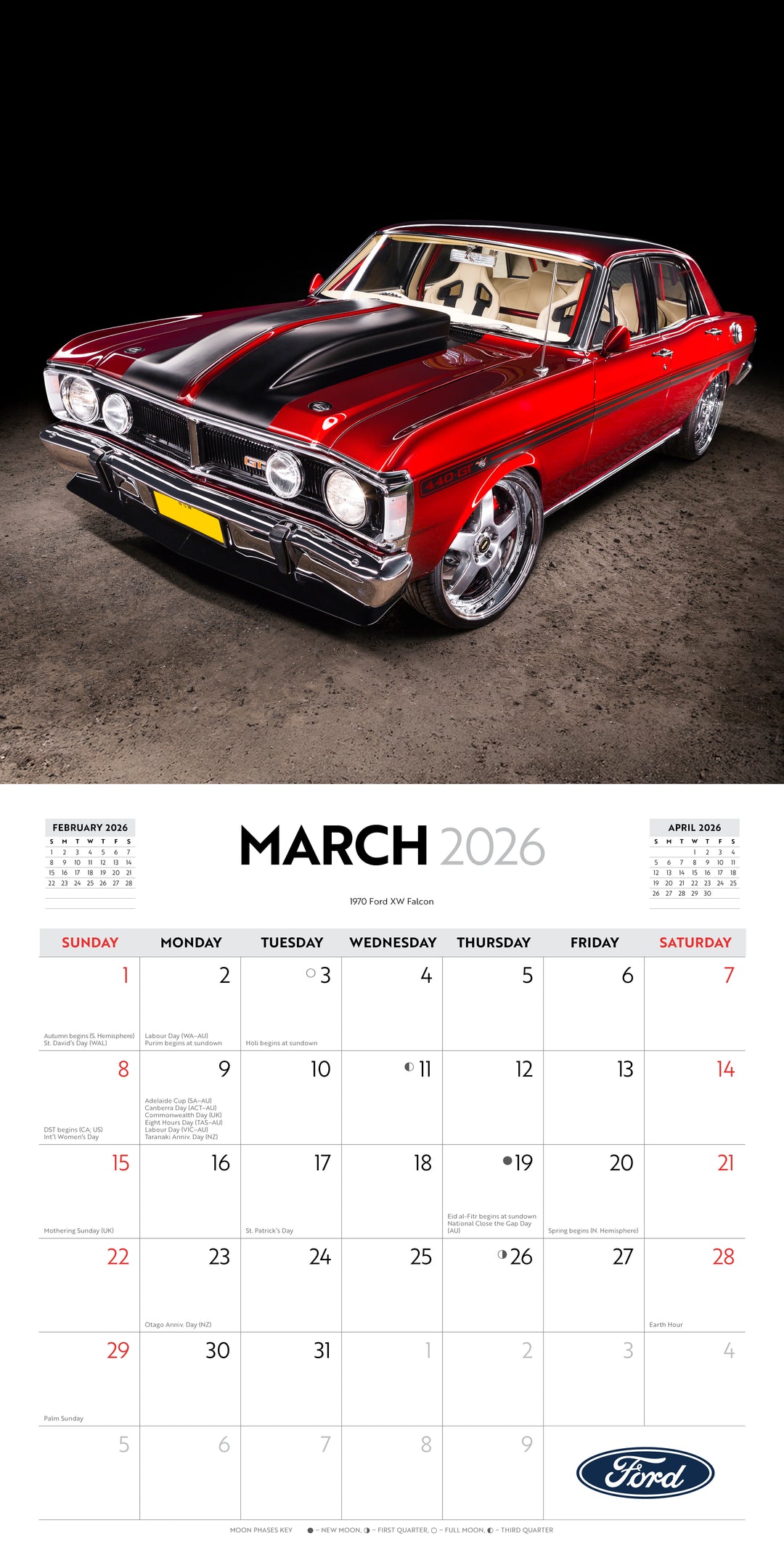 MUSCLE CARS Australian Wall Calendar 2026 Square