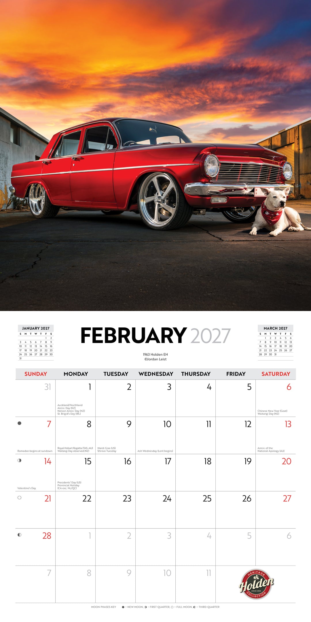 Classic Holden Cars 2027 Square Wall Calendar