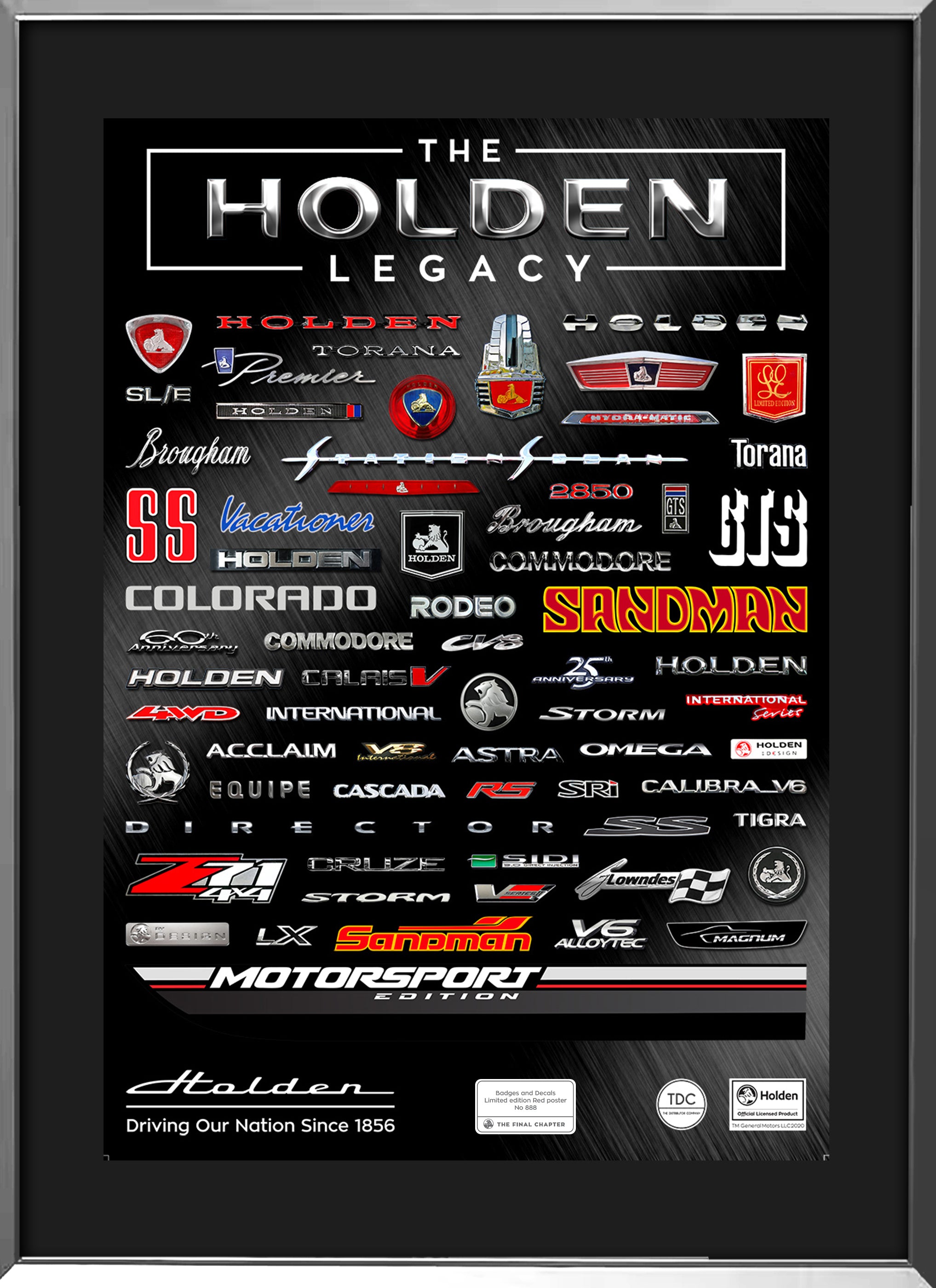 Framed Limited Edition Holden Foil Badge Poster – Holden Store