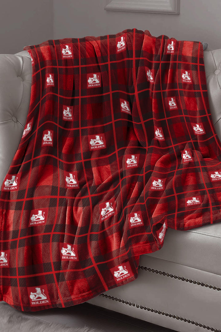 HOLDEN CLASSIC RED PLAID PLUSH THROW RUG