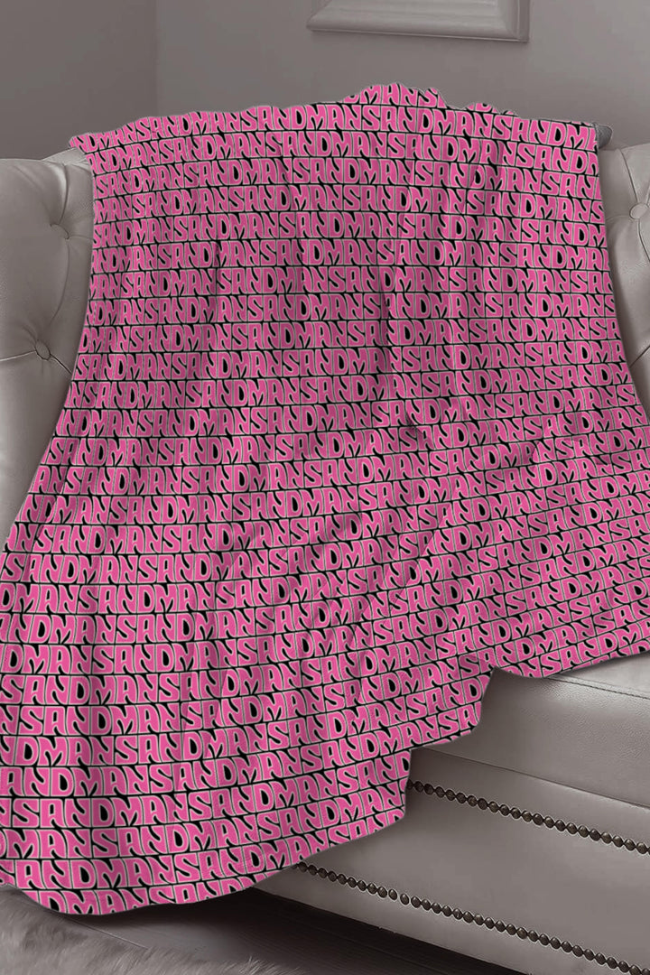 SANDMAN PLUSH THROW RUG - BLACK/PINK