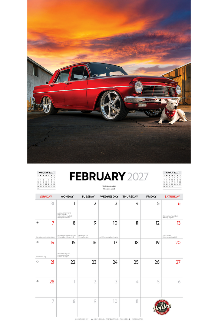 Classic Holden Cars 2027 Square Wall Calendar